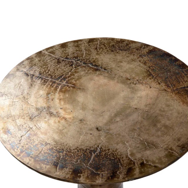 2020s Brass Pedestal Side Table For Sale - Image 5 of 6