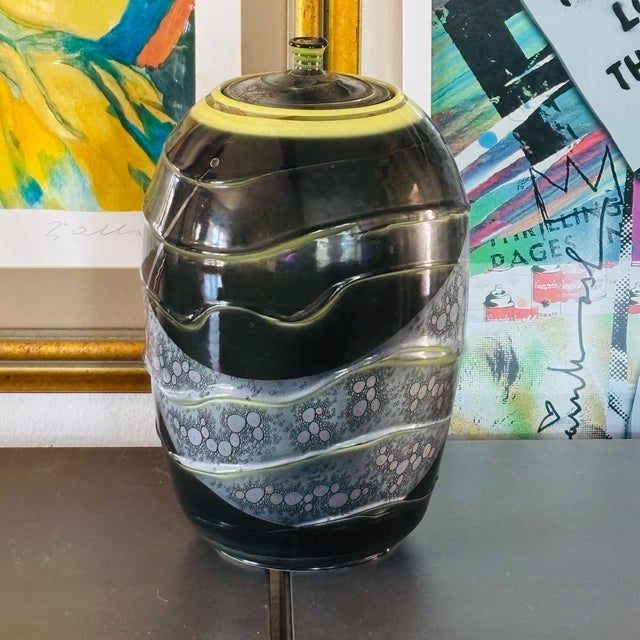 Late 20th Century Large Adrian Sandstrom Ceramic Pottery Jar With Lid For Sale - Image 16 of 16