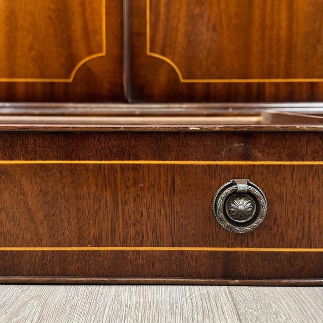 English Inlaid Mahogany Cupboard with Satinwood Stringing For Sale - Image 12 of 13