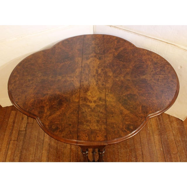 English Circa 1840s English Turtle Top Walnut Sutherland Table For Sale - Image 3 of 6