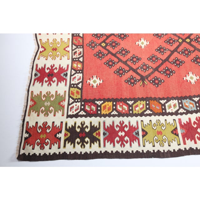 1900s Handwoven Antique Sarkoy Kilim - Fine, Detailed Weave- 5′8″ × 10′8″ For Sale In Tampa - Image 6 of 12