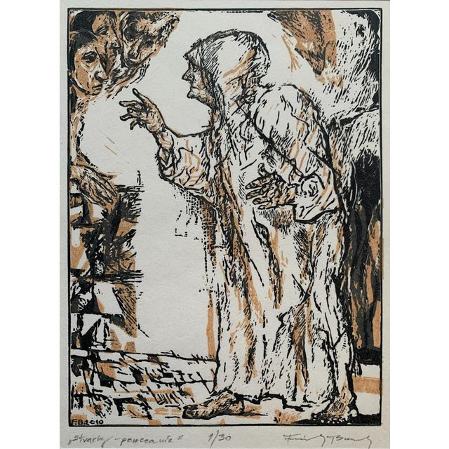 Beige Franciszek Bunsch, The Terrors: A Lecture, Linocut on Paper, 2010 For Sale - Image 8 of 8