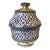 Vintage Moroccan Fez Pottery Lidded Jobbana Jar With Silver Filigree Circa 1980 For Sale