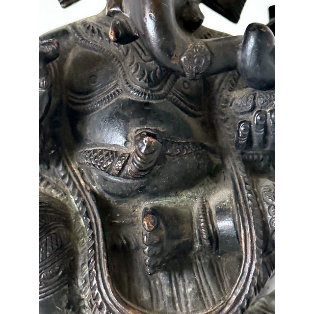 Fine Antique Bronze Statue of Ganesh from Sir Lanka For Sale - Image 9 of 14