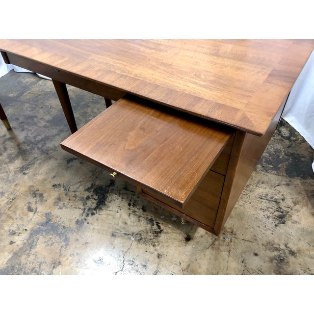 Brown Mid 20th Century Wood Boomerang Desk by Standard Furniture Co. For Sale - Image 8 of 12