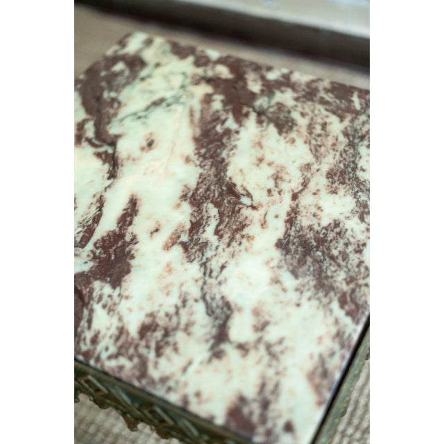 1950s Brass Coffee Table with Marble Top, 1950s For Sale - Image 5 of 7