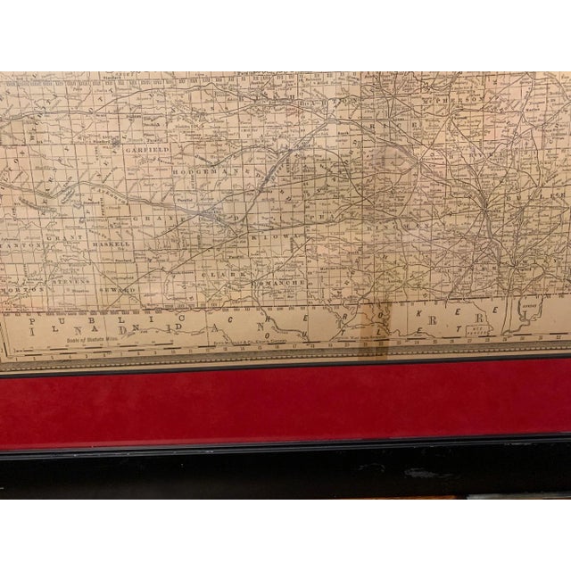 Original Antique Map of Kansas City & Indian Territory c.1876 Frame included with Museum glass. Museum glass is a great...