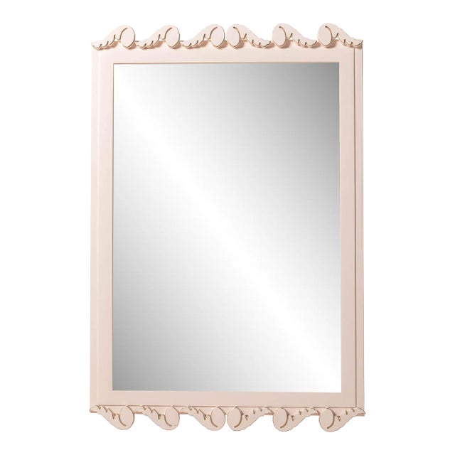 Fleur Home Garden District Laurel Rectangle Mirror in Pink Ground, 36x48 For Sale