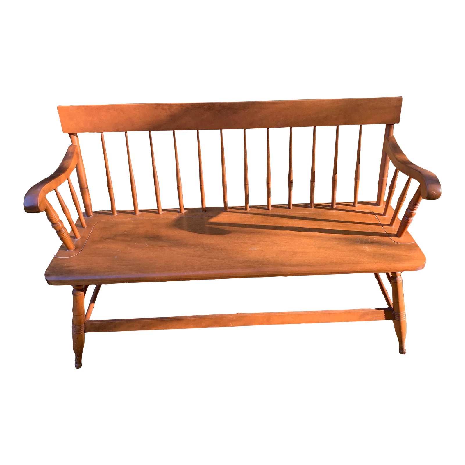 1960s Vintage Bench Made by Bent and Bros. Colonial Chairs Company