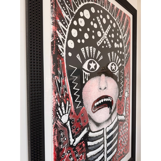 Contemporary Carlos Hernandez Large-Scale Punk Screen Print — Signed Mixed Media, Edition 1/1, 2022 For Sale - Image 3 of 7