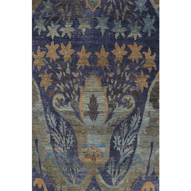 Modern Rug & Kilim’s Oushak-Style Rug in Indigo, Brown and Brown Floral Patterns For Sale - Image 3 of 7
