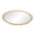 Vintage Hollywood Regency Gilt Brass Oval Vanity Display Dresser Mirror Tray For Sale
