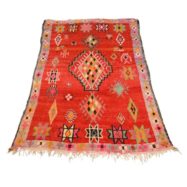 1980's Vintage Moroccan Boujad Rug For Sale In New York - Image 6 of 6