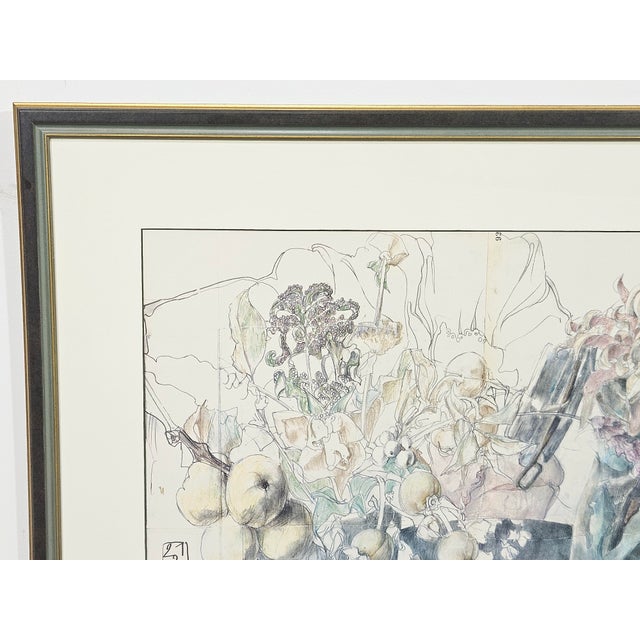 1980s Horst Janssen, Print Flowers for the Binder Because\., 1980, Lithograph For Sale - Image 5 of 17