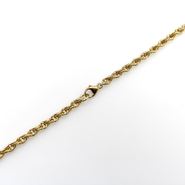 1970s Vintage 14k Gold 18” Rope Chain For Sale - Image 5 of 8