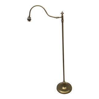 Traditional Brass Floor Reading Lamp For Sale