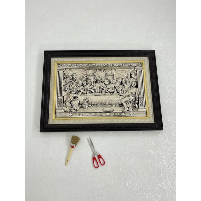 Large Plaque of Jesus' Last Supper in Plated Silver, Italy, 1960s For Sale - Image 6 of 14
