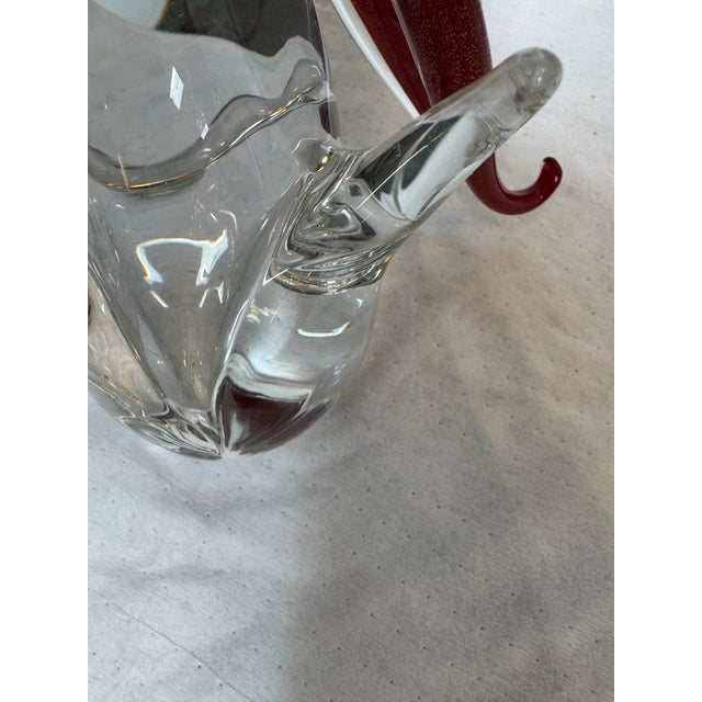 Glass Hand Blown Vintage Red + Gold Murano Bird Figurines, Set of Two For Sale - Image 7 of 12