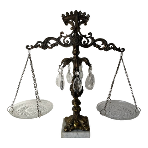 Vintage Hollywood Regency-Style Decorative Balance Scale.