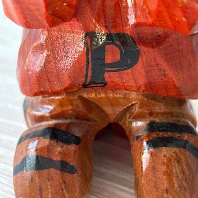 Carter Hoffman Rare Princeton UniversityTiger Wooden Hand Carved and Painted Mascot 1950’s Rare For Sale - Image 9 of 11