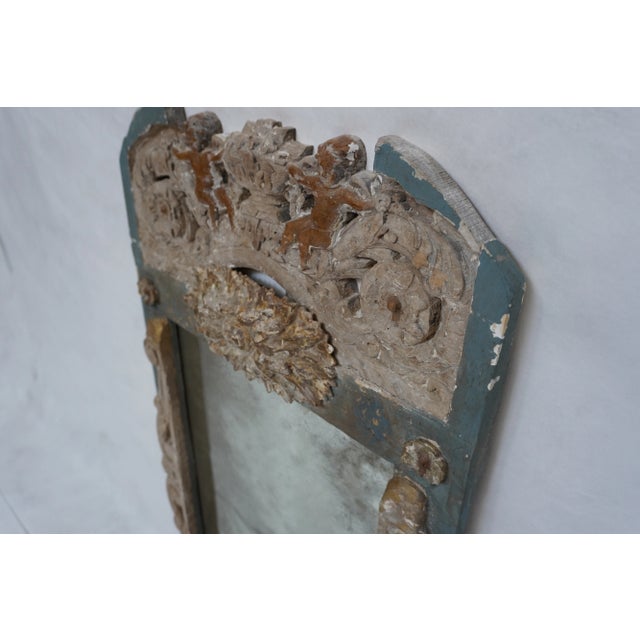1900 - 1909 Italian Painted Trumeau Mirror Circa 1900s by Mla For Sale - Image 5 of 8