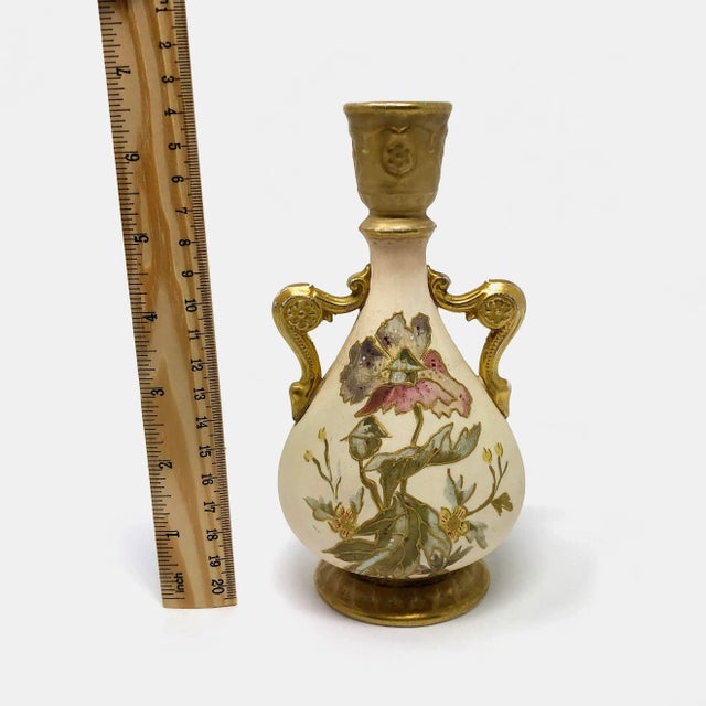 This antique Royal Bonn Germany hand painted vase is in good condition with no chips or cracks, some wear as pictured.