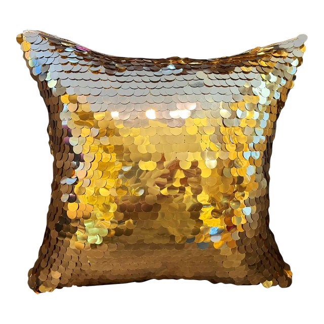 Gold Paillette Sequin Cushion Cover For Sale