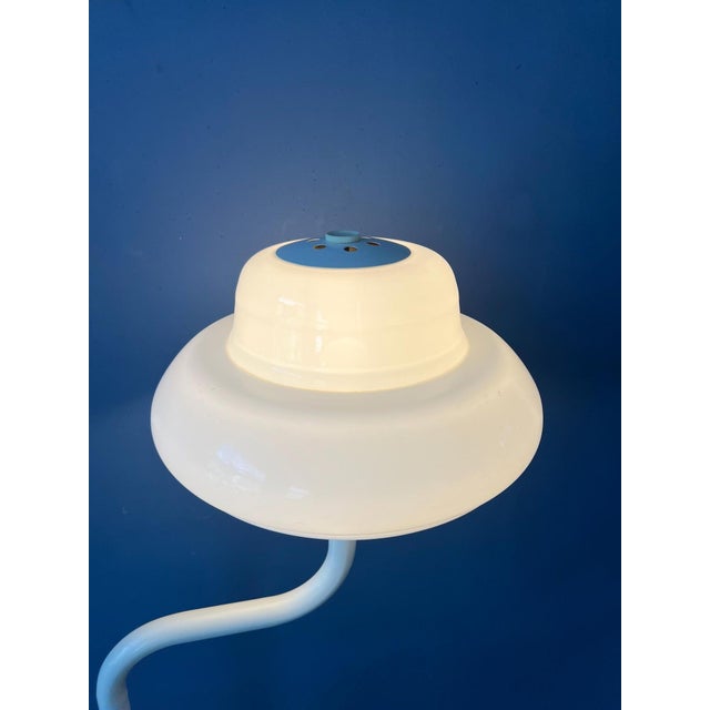 Mid-Century Modern Mushroom Floor Lamp with White Acrylic Glass Shade For Sale - Image 4 of 11