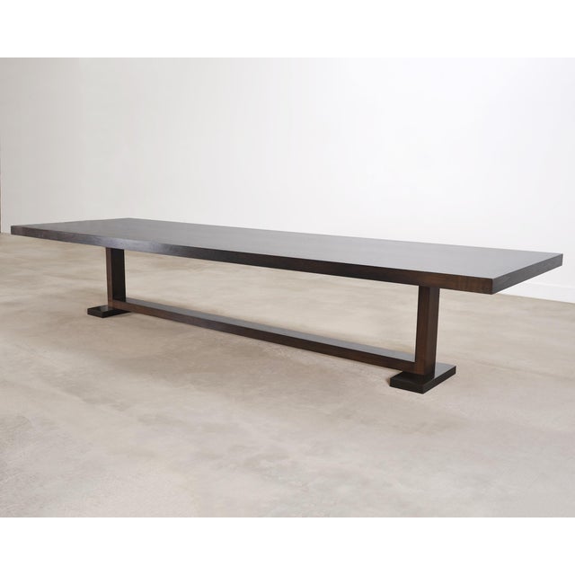 Modern Monumental Ferrell+Mittman Modern Trestle Dining Table 13 Ft For Sale - Image 3 of 18