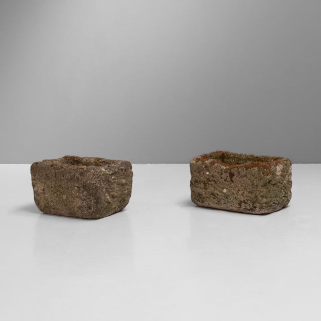 Pair of cast garden planters. Circa 1950.