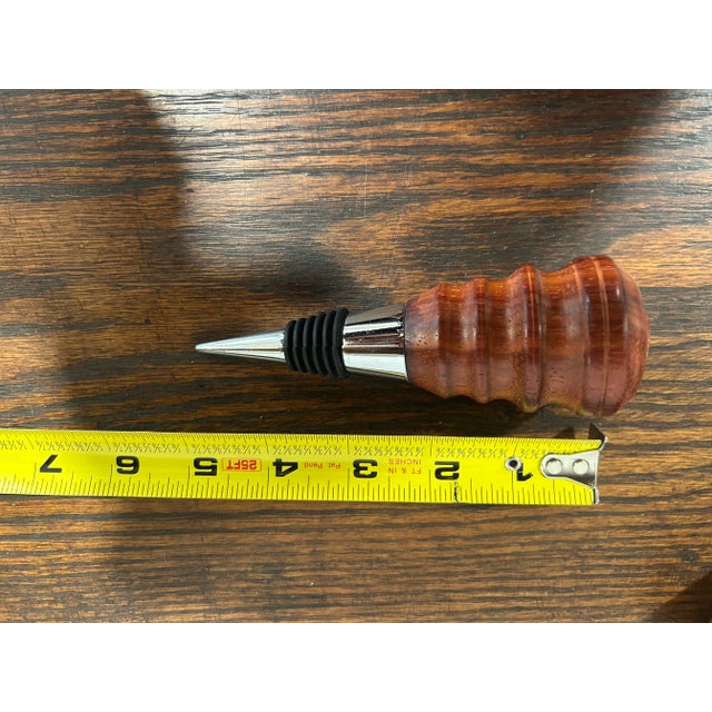 1980s 1980s Wood Turned Wine Bottle Stopper For Sale - Image 5 of 6