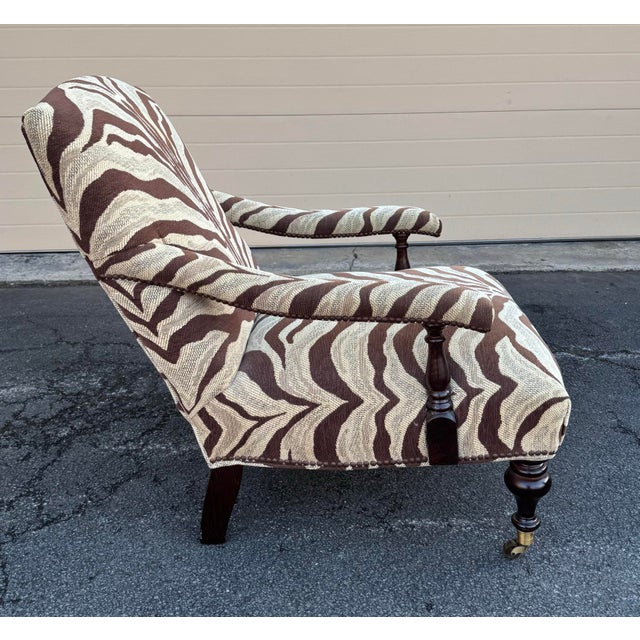 George Smith Edwardian Style Chair and Ottoman For Sale In New York - Image 6 of 10