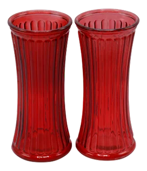 Ruby Red Glass Vases - a Pair