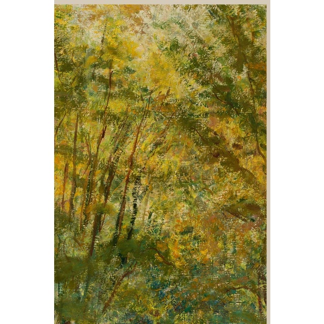 Vintage Autumn Forest Art Print – Green & Gold Woodland by Libin, 24" X 32" For Sale In Buffalo - Image 6 of 9