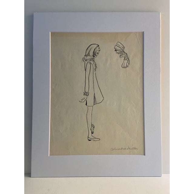 1960s Original 1960s Fashion Drawing For Sale - Image 5 of 5