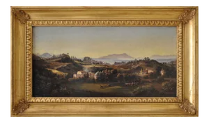 Landscape, School of Posillipo Napoli, Oil on Canvas