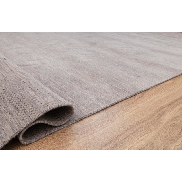 12' x 15' Savannah Hand Knotted Modern Grey Wool & Silk Rug For Sale - Image 12 of 17