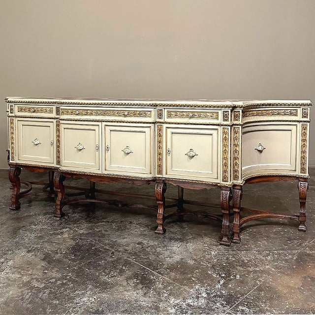 Grand Antique Italian Neoclassical ~ Baroque Painted Console ~ Buffet is an amazing combination of classical elegance...