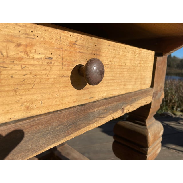 Wood Antique Baroque Oak Table For Sale - Image 7 of 11