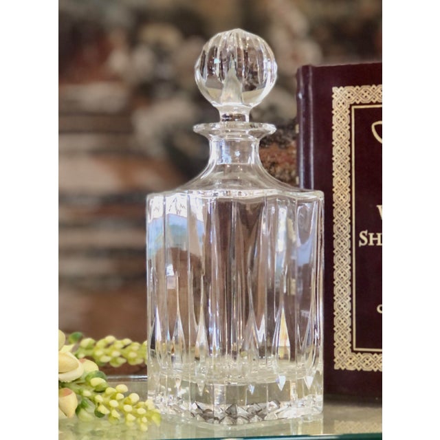 Vintage Crystal Clear Decanter Liquor Holder Chairish