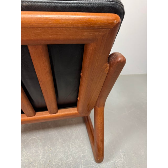 Mid-Century Teak Lounge Chairs with Black Leather Cushions attributed to Sven Ellekaer for Komfort, Denmark, 1970s, Set of 2 For Sale - Image 18 of 18