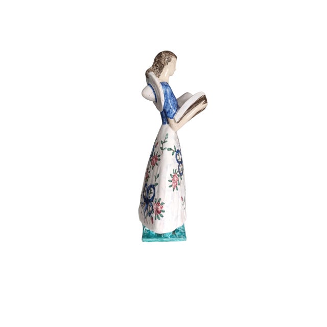 Édouard Cazaux, Sculpture The Reader, 1920s, Ceramic For Sale - Image 4 of 8