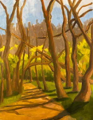 Contemporary Landscape Oil Painting "Path at James River Park, Richmond" by Teresa DiMarco