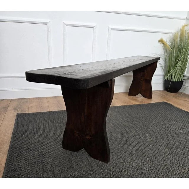 Brown Antique Italian Wooden Bench, 1890s For Sale - Image 8 of 11