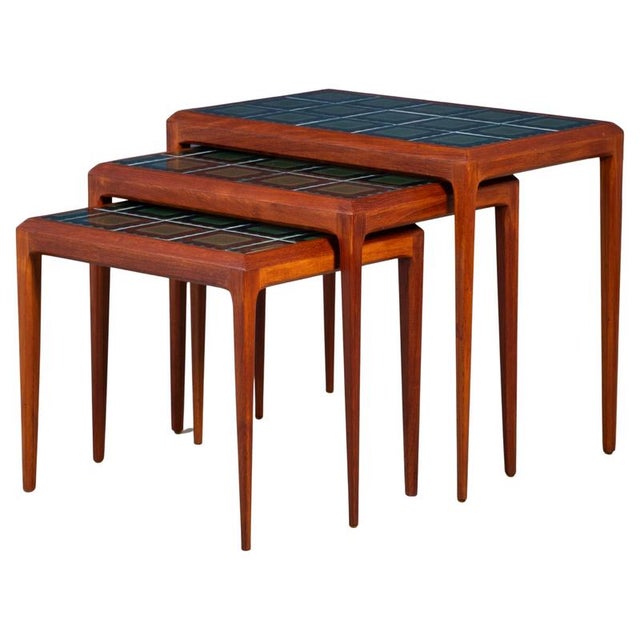 Teak Nesting Tables attributed to Johannes Andersen for Silkeborg Møbelfabrik, 1960s, Set of 3 For Sale - Image 10 of 10