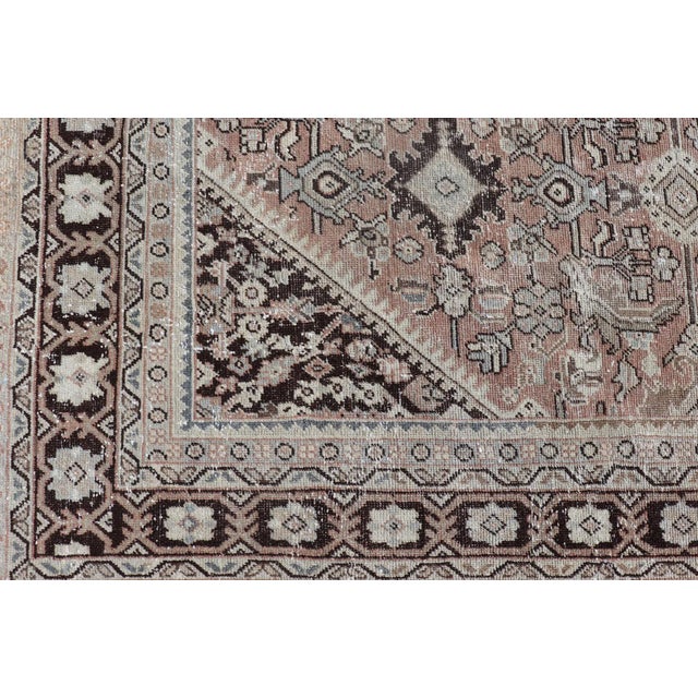 Textile Vintage Persian Sultanabad-Mahal Rug With Sub-Geometric Diamond 9'0" X 11'10" For Sale - Image 7 of 12