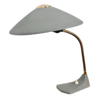 Art Deco German Brass Metal Table Lamp, 1950s For Sale