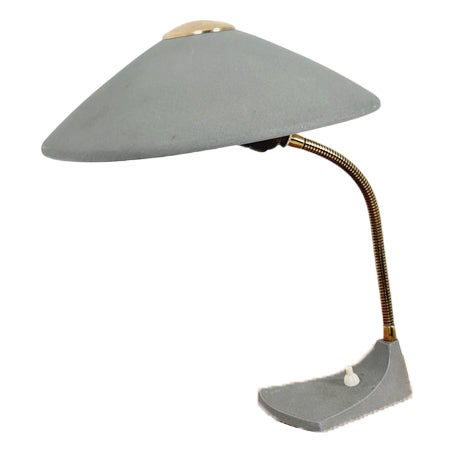 Art Deco German Brass Metal Table Lamp, 1950s For Sale
