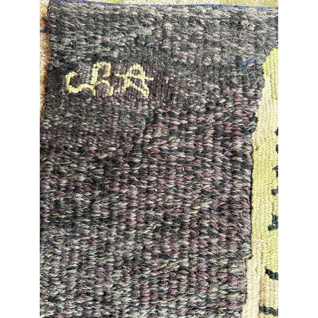 Very pretty mid century french Aubusson tapestry with beautiful abstract design of a city ( at the left top of the...