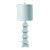 Matthew Izzo Home Handpainted Powder Blue Tall Pagoda Tole Table Lamp With Painted Metal Shade For Sale
